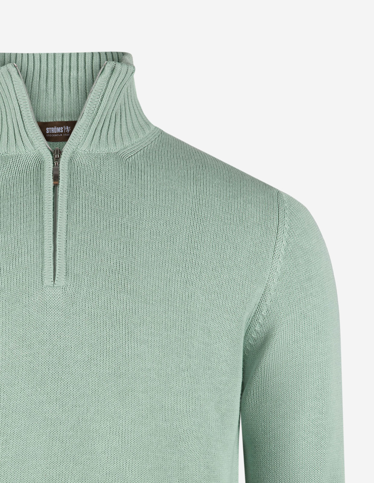 Half Zip Chunky Tröja Bomull Grön