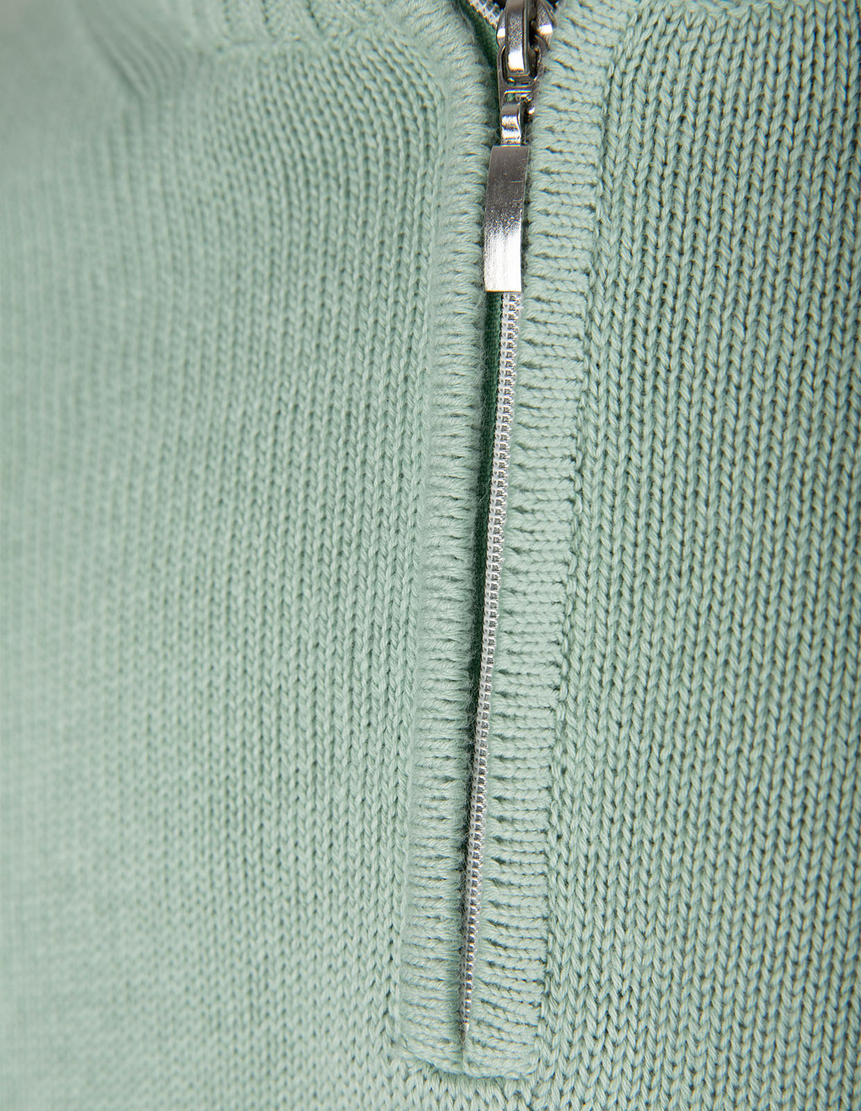 Half Zip Chunky Tröja Bomull Grön