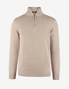 Half Zip Chunky Tröja Bomull Beige