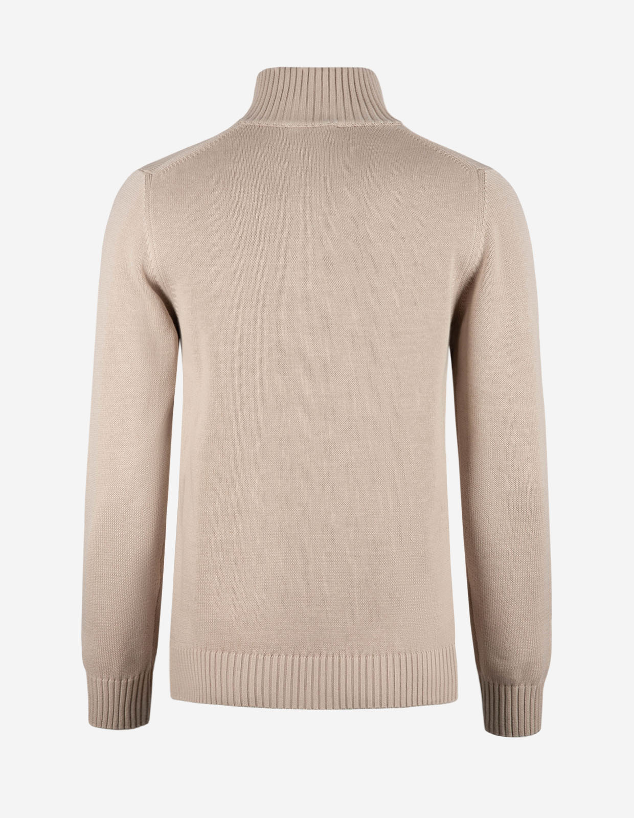 Half Zip Chunky Tröja Bomull Beige