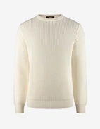 Fisherman Tröja Rundhals Bomull Benvit