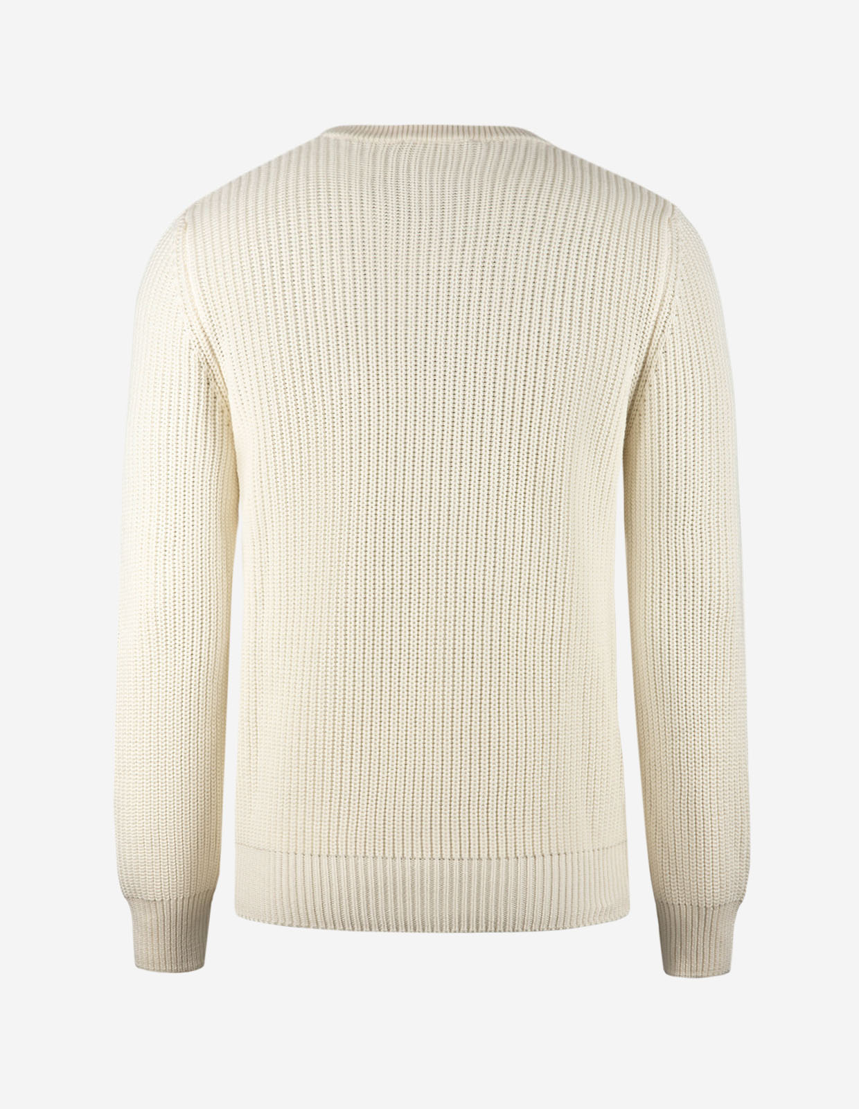 Fisherman Tröja Rundhals Bomull Benvit