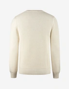 Fisherman Tröja Rundhals Bomull Benvit