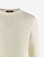 Fisherman Tröja Rundhals Bomull Benvit