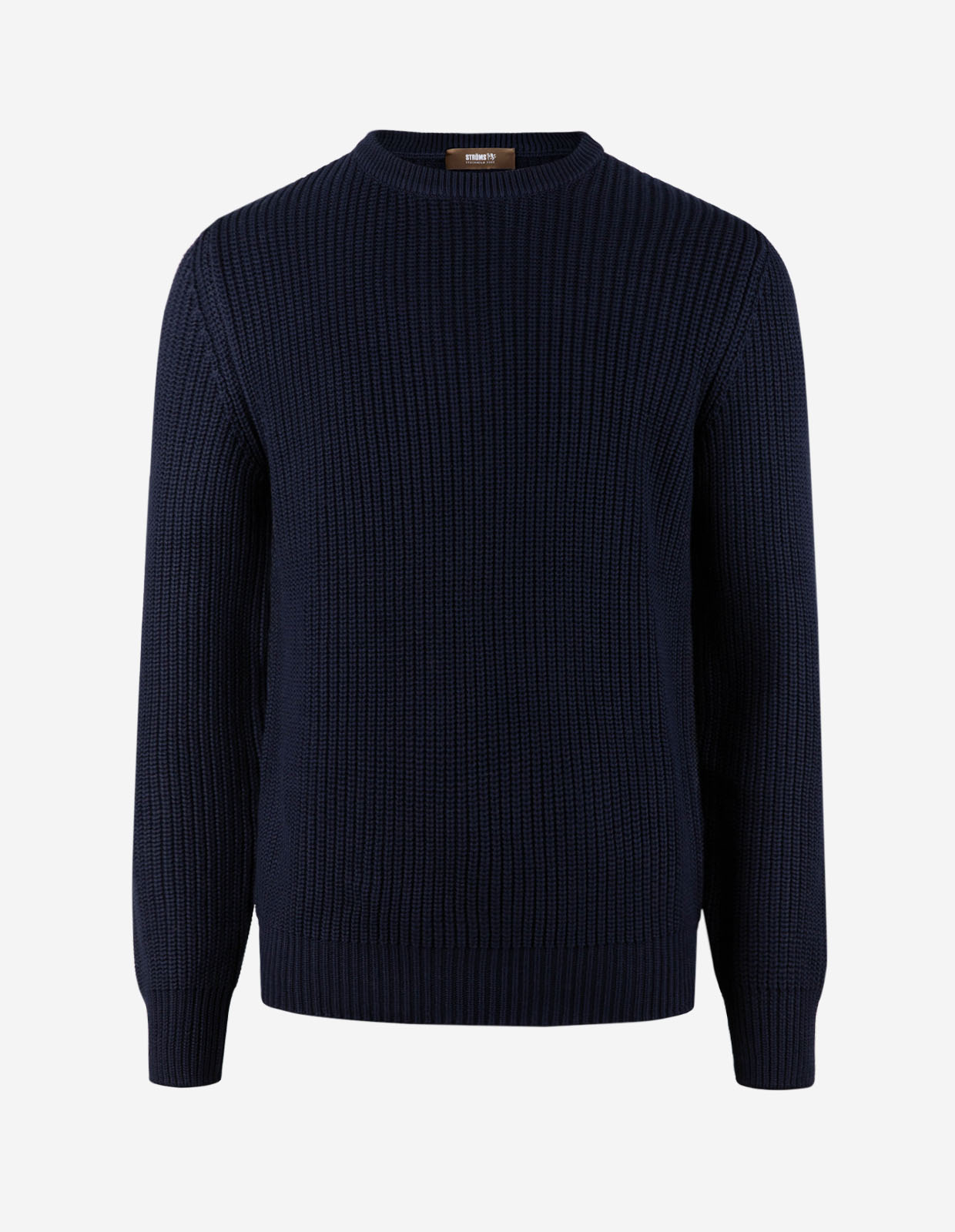 Fisherman Tröja Rundhals Bomull Navy