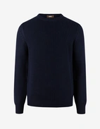 Fisherman Tröja Rundhals Bomull Navy