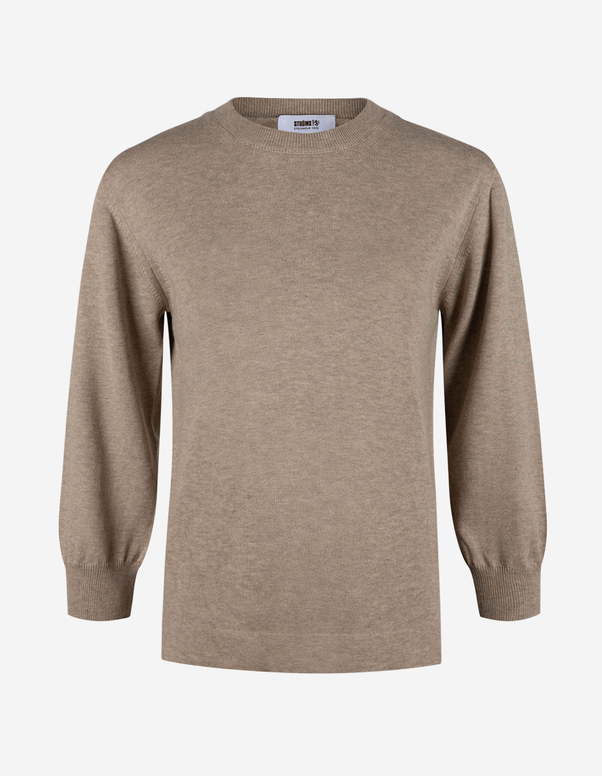 Andrea Top 3/4 Ärm Gråbeige Melange