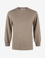 Andrea Top 3/4 Ärm Gråbeige Melange