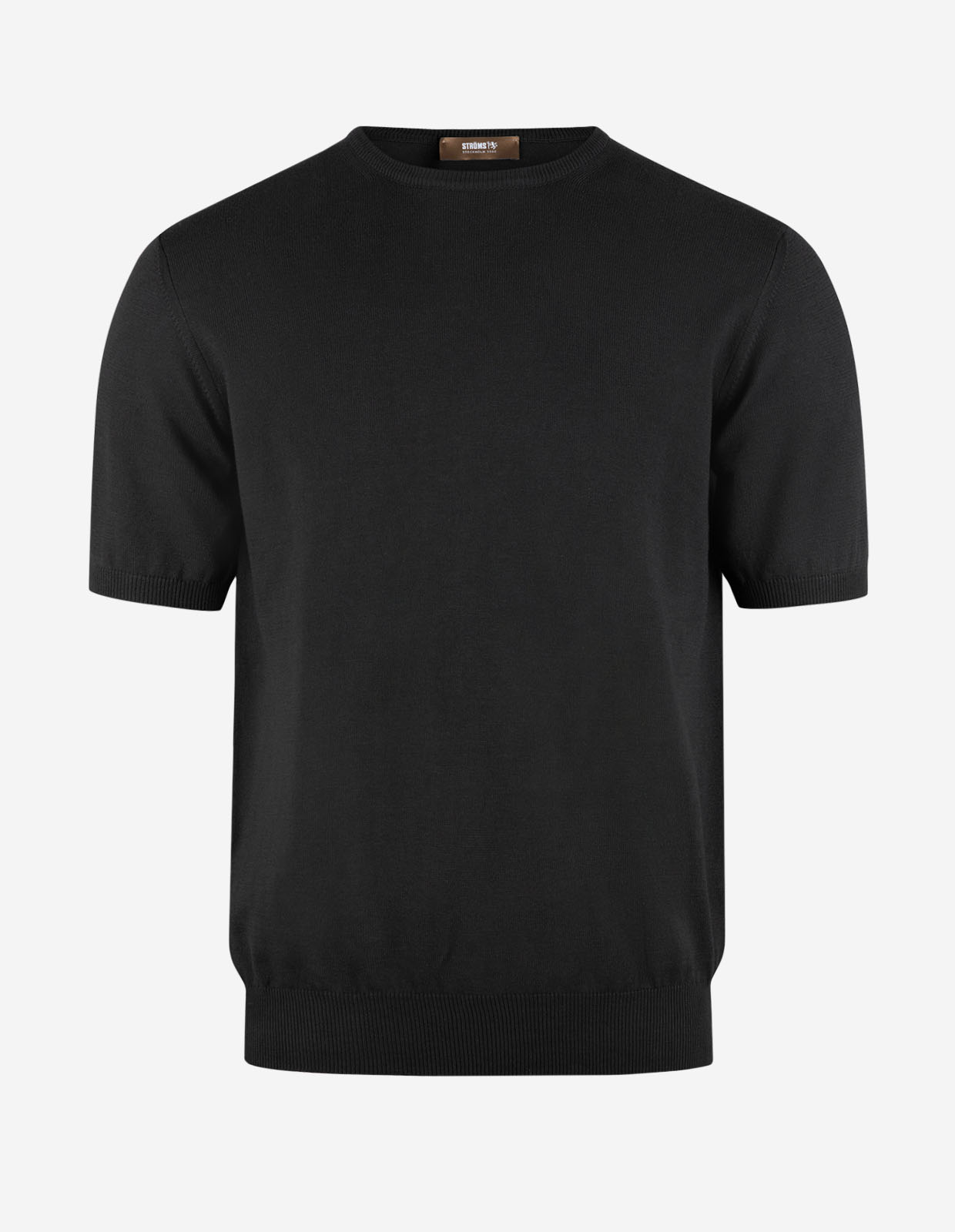 T-shirt Finstickad Bomull Svart