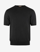 T-shirt Finstickad Bomull Svart