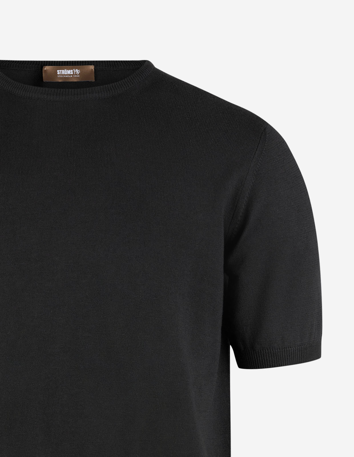 T-shirt Finstickad Bomull Svart