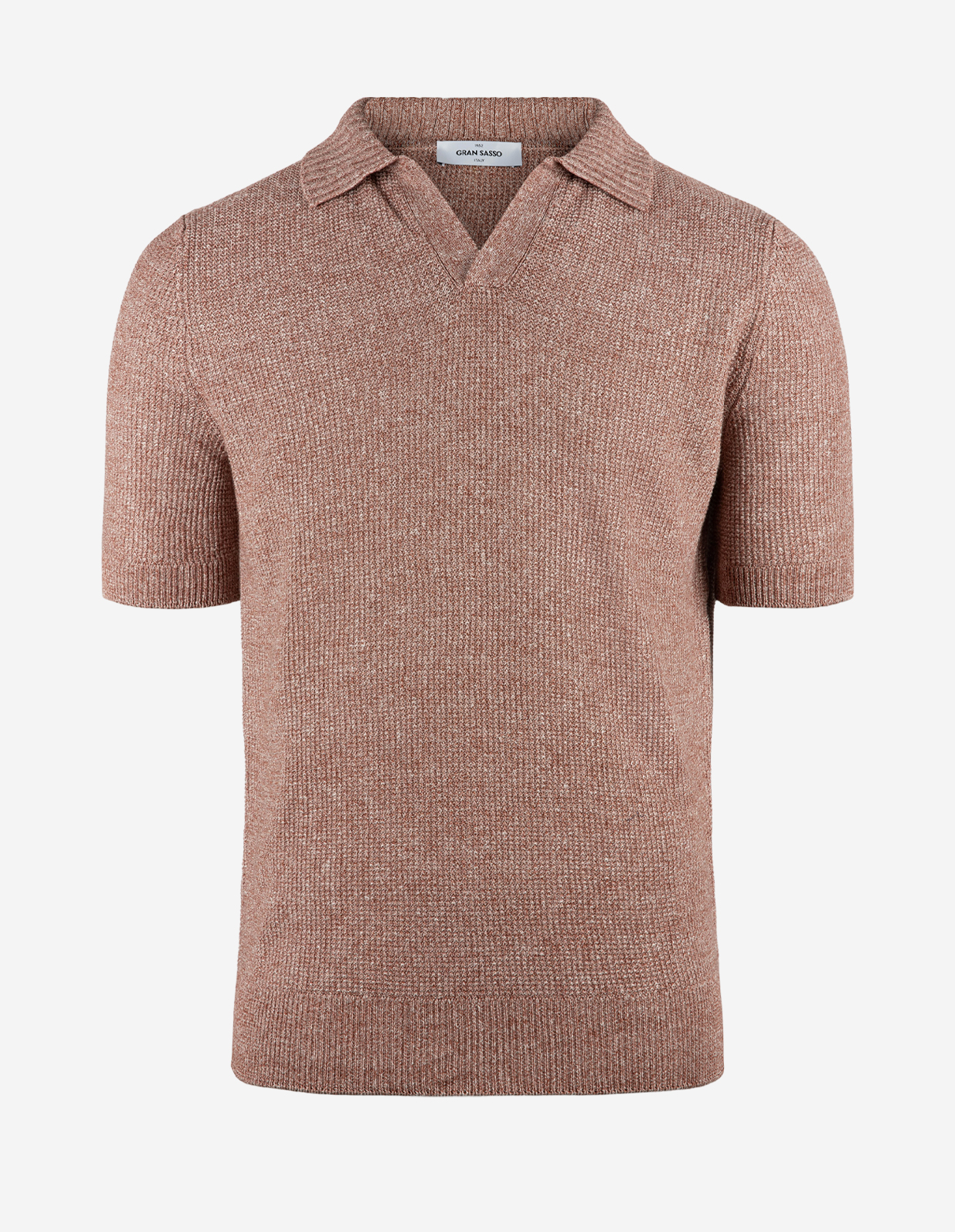 Open Polo Linne/Bomull Rost Orange