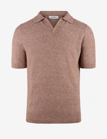 Open Polo Linne/Bomull Rost Orange