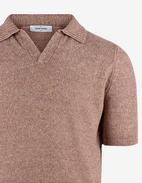 Open Polo Linne/Bomull Rost Orange