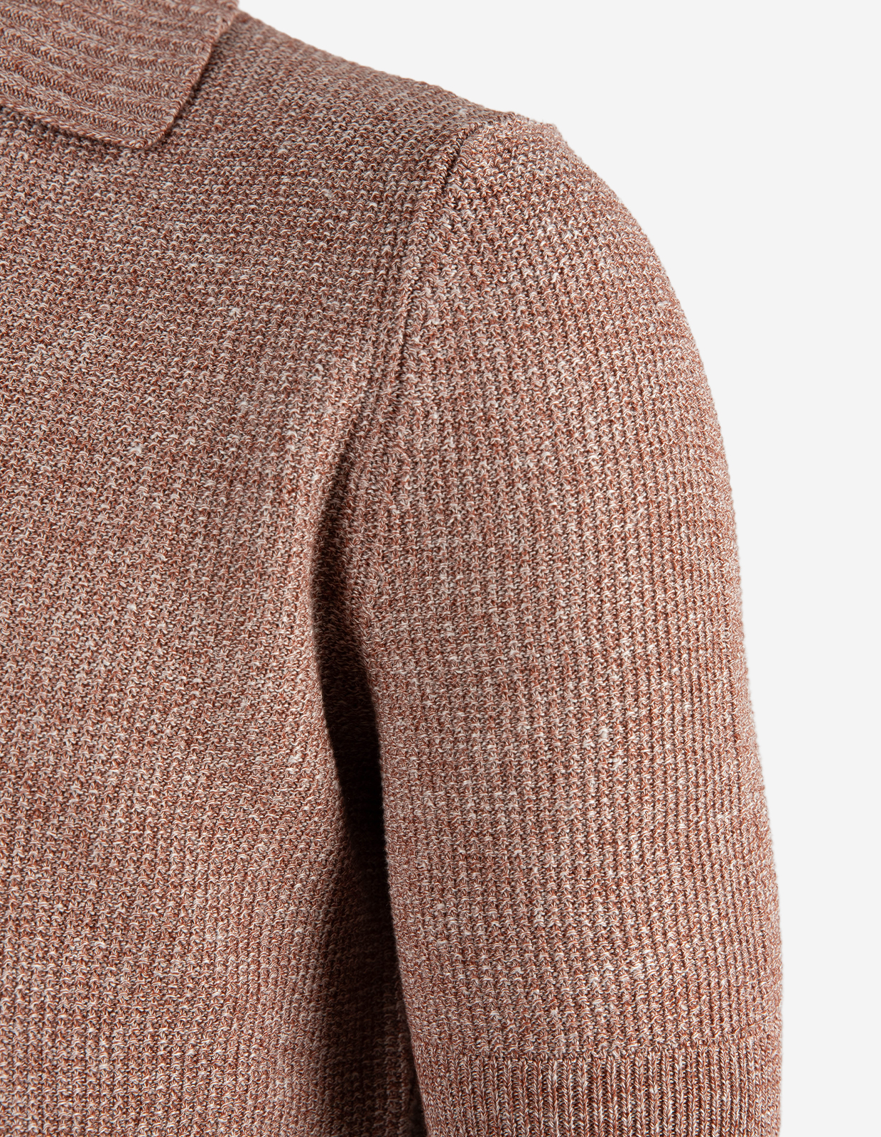 Open Polo Linne/Bomull Rost Orange