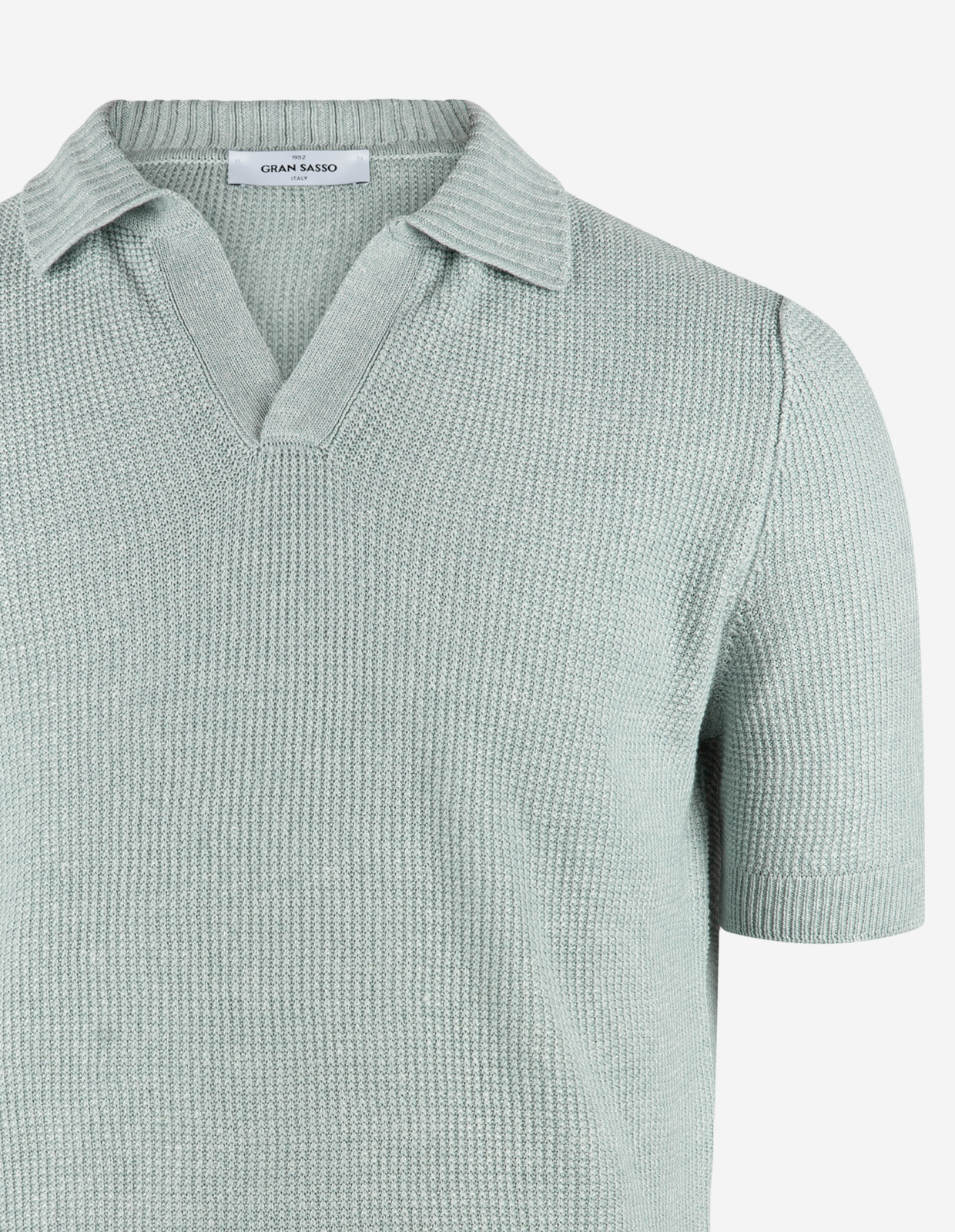 Open Polo Linne/Bomull Turkos