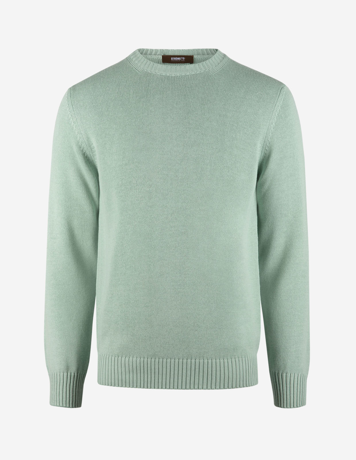 Rundhals Chunky Tröja Bomull Ljusgrön