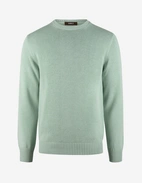 Rundhals Chunky Tröja Bomull Ljusgrön