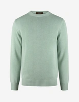 Rundhals Chunky Tröja Bomull Ljusgrön