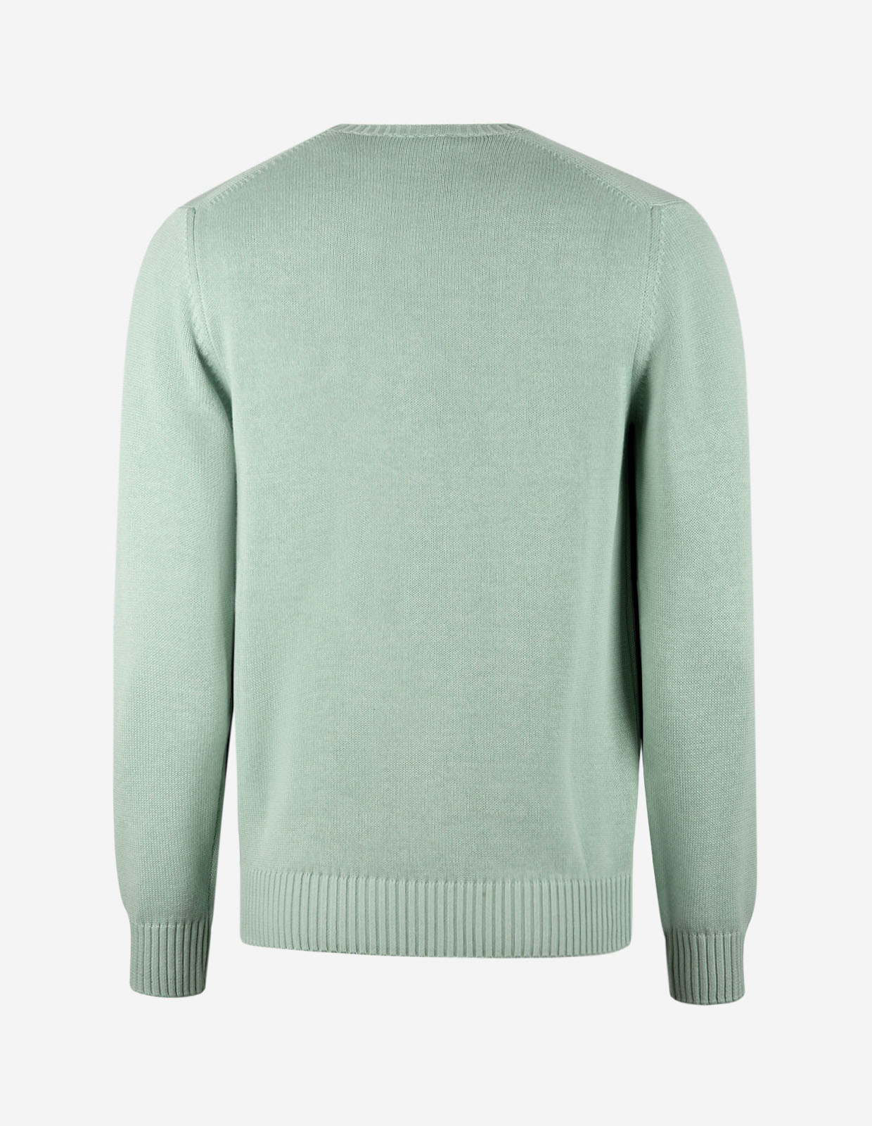 Rundhals Chunky Tröja Bomull Ljusgrön