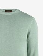 Rundhals Chunky Tröja Bomull Ljusgrön