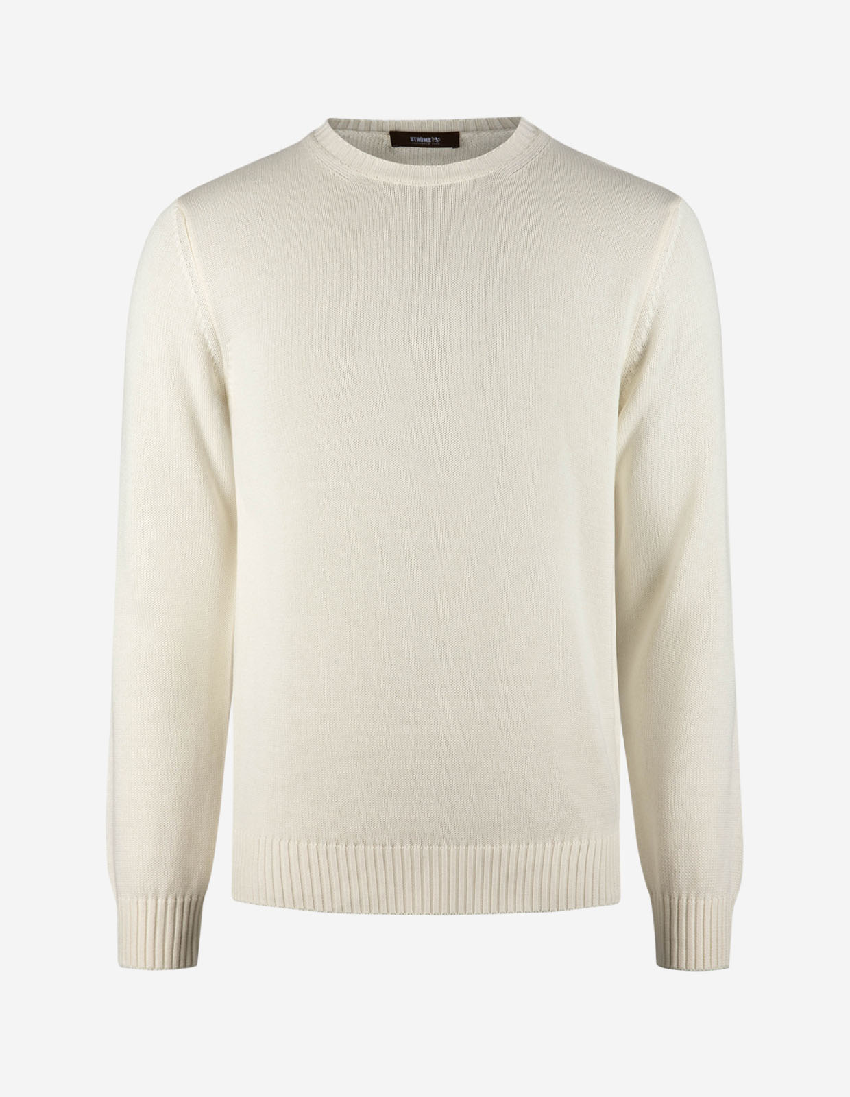 Rundhals Chunky Tröja Bomull Benvit