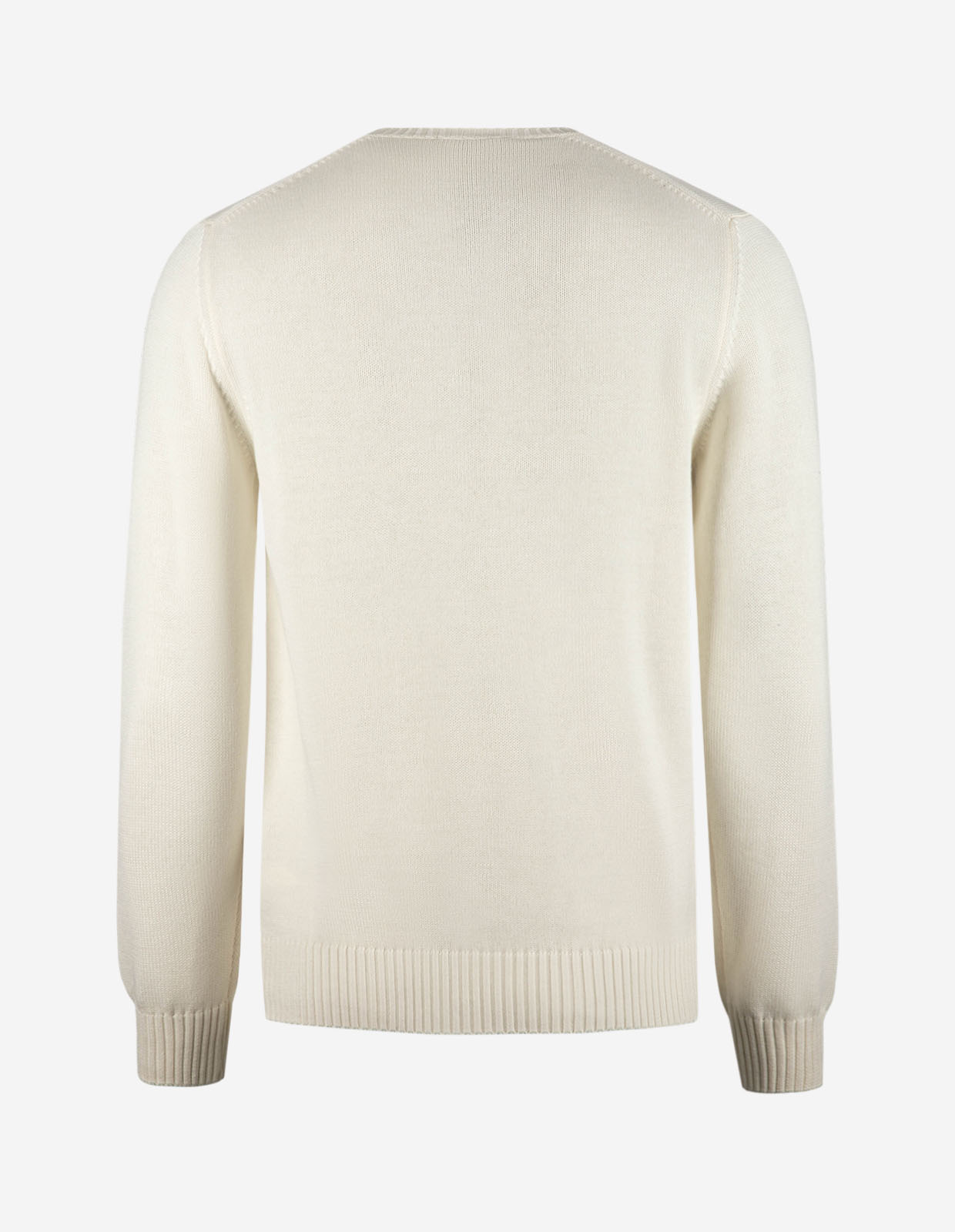 Rundhals Chunky Tröja Bomull Benvit