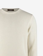 Rundhals Chunky Tröja Bomull Benvit