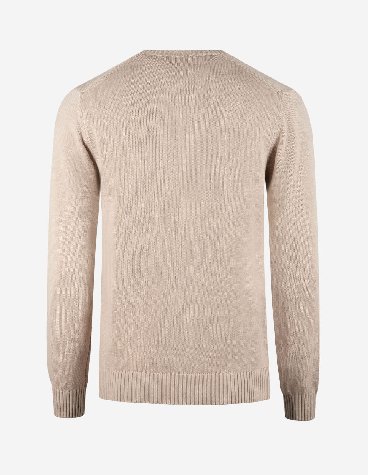 Rundhals Chunky Tröja Bomull Beige