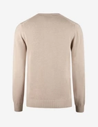 Rundhals Chunky Tröja Bomull Beige