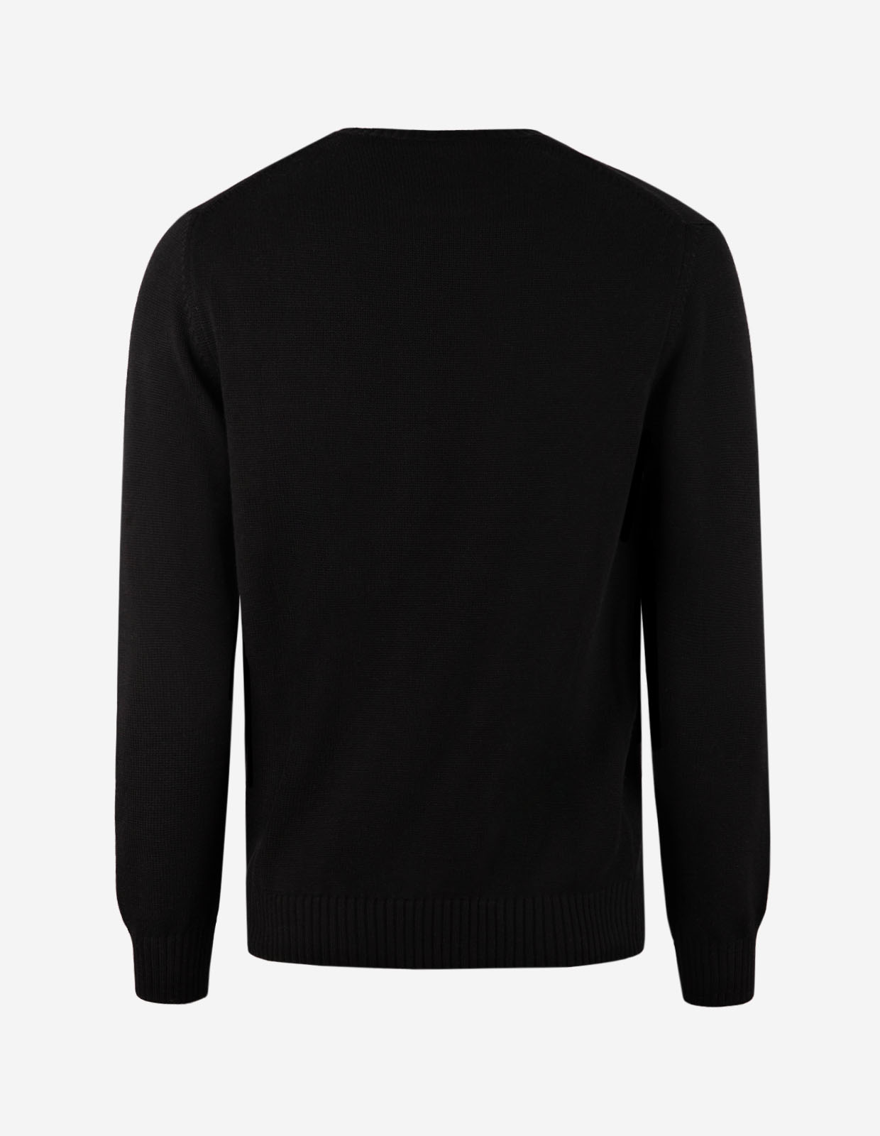 Rundhals Chunky Tröja Bomull Svart