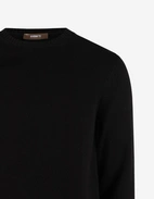 Rundhals Chunky Tröja Bomull Svart