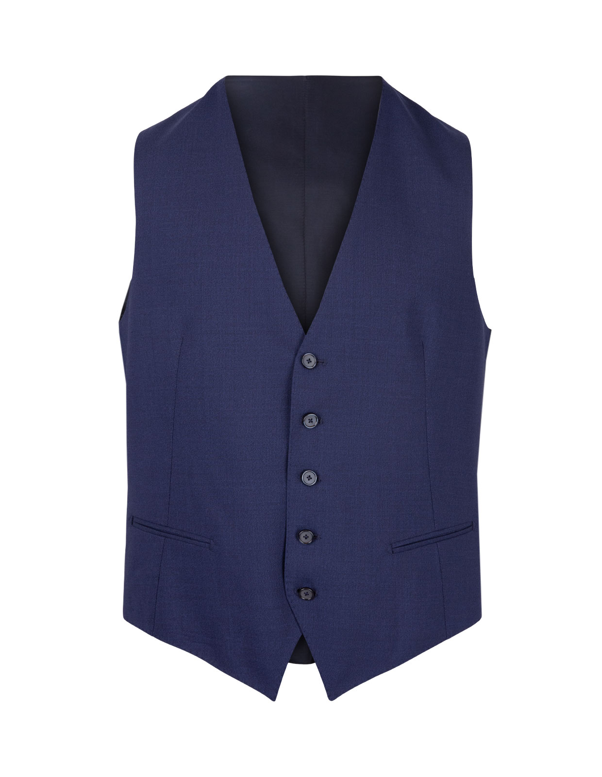 Vest Wool Stretch Mid Blue Stl 46