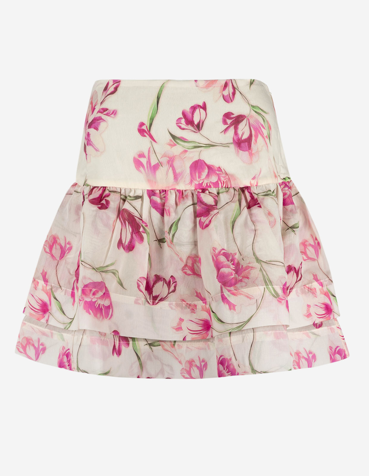 Fantine Minikjol Vit/Rosa Blommig