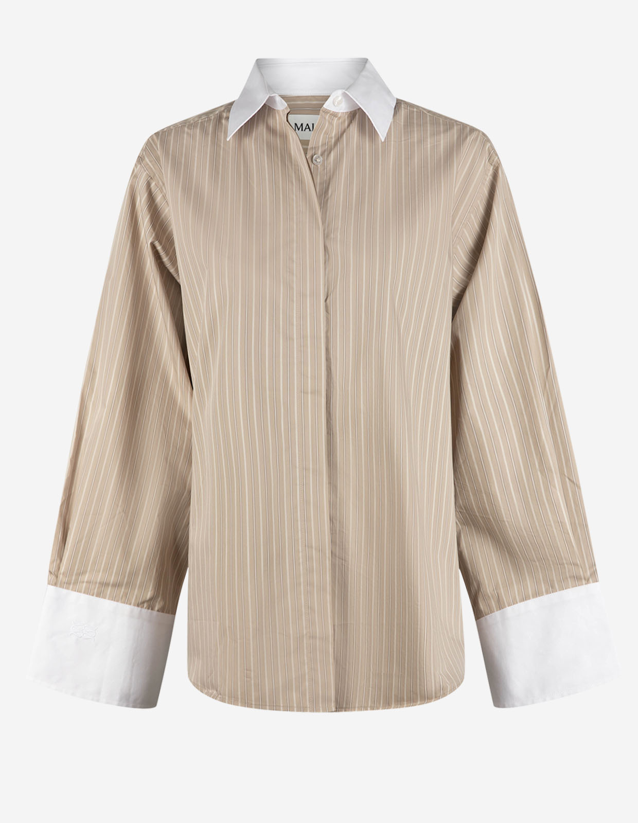 Klassisk Skjorta Beige Randig