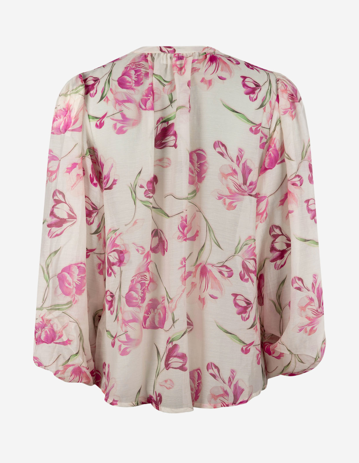 Minoa Blus Vit/Rosa Blommig