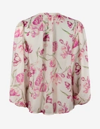 Minoa Blus Vit/Rosa Blommig