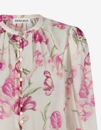 Minoa Blus Vit/Rosa Blommig