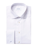 Contemporary Fit Extra Long Sleeve Signature Twill Shirt Vit