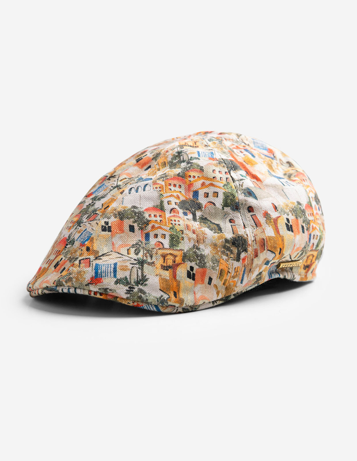 Texas Village Print Flat Cap Flerfärgad