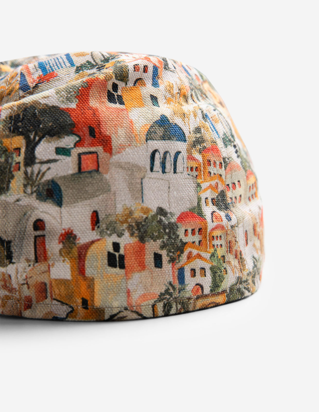 Texas Village Print Flat Cap Flerfärgad