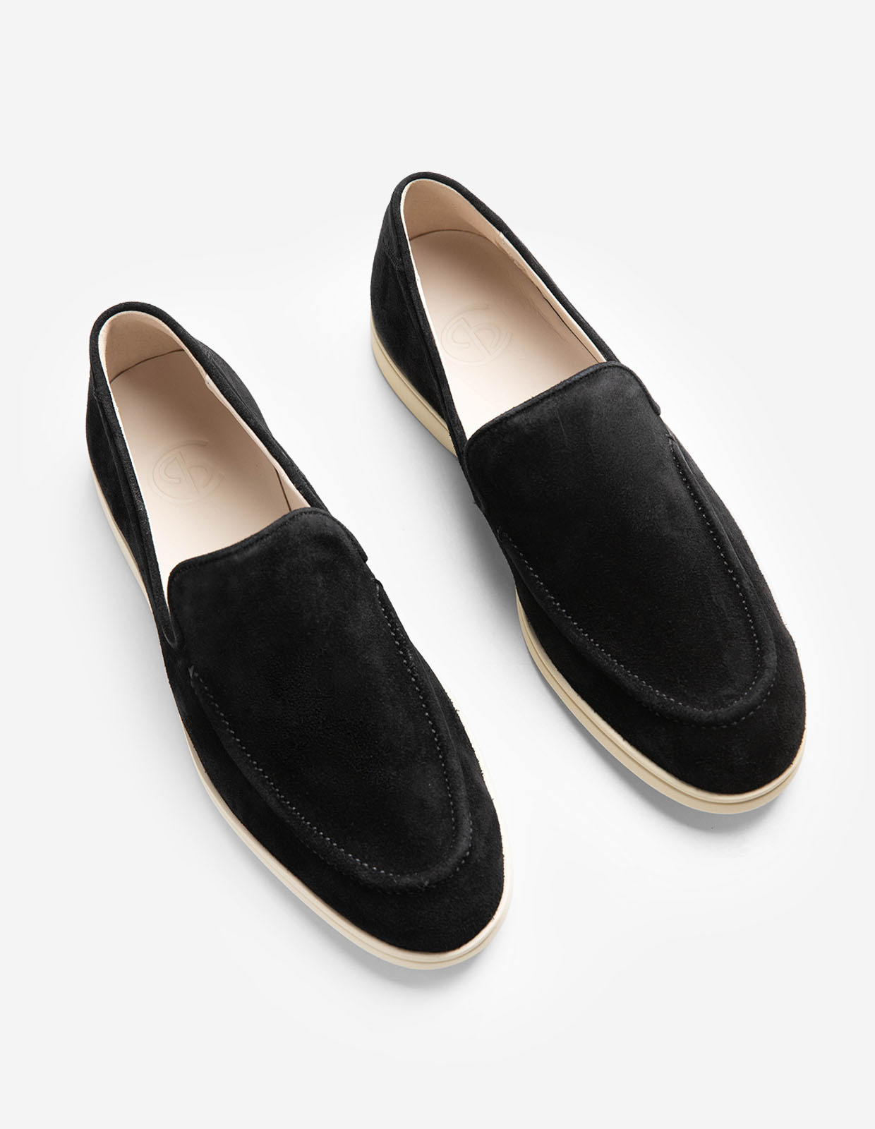 Skor Debonair Slip-On Suede/Rubber/Leather Nero