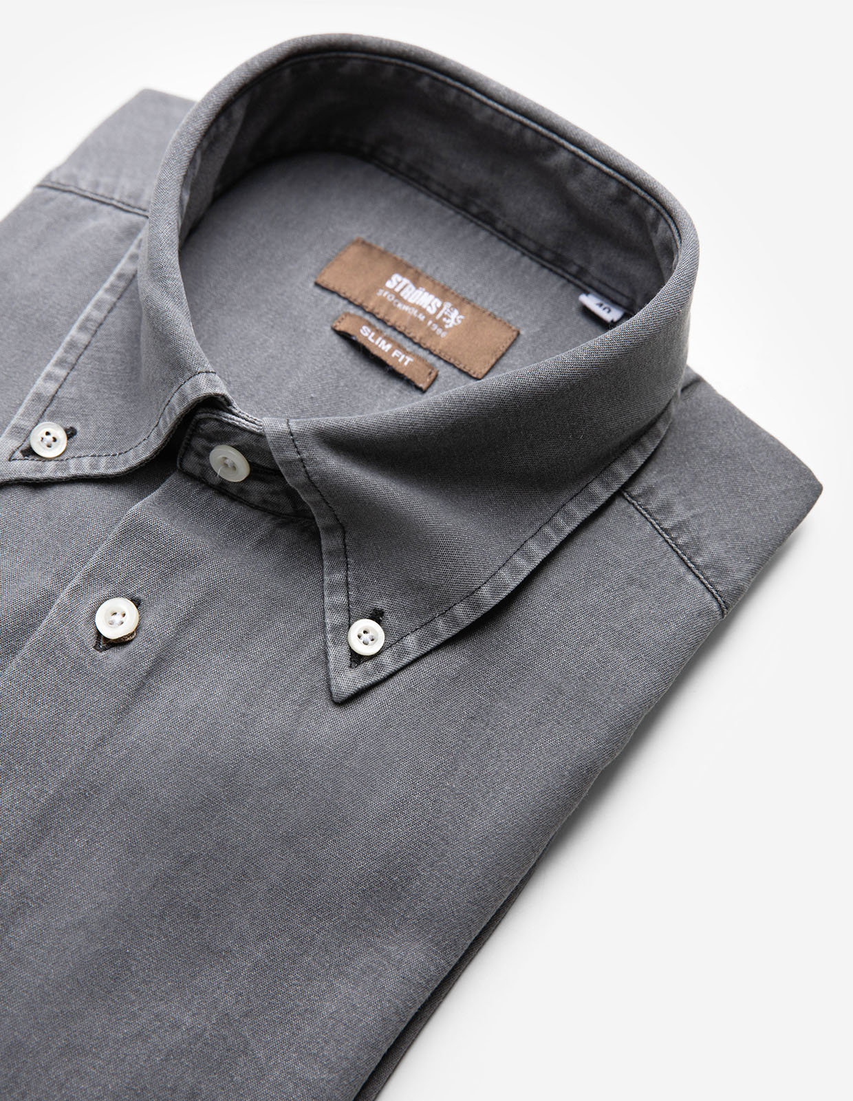 Slim Fit Skjorta Denim Grå