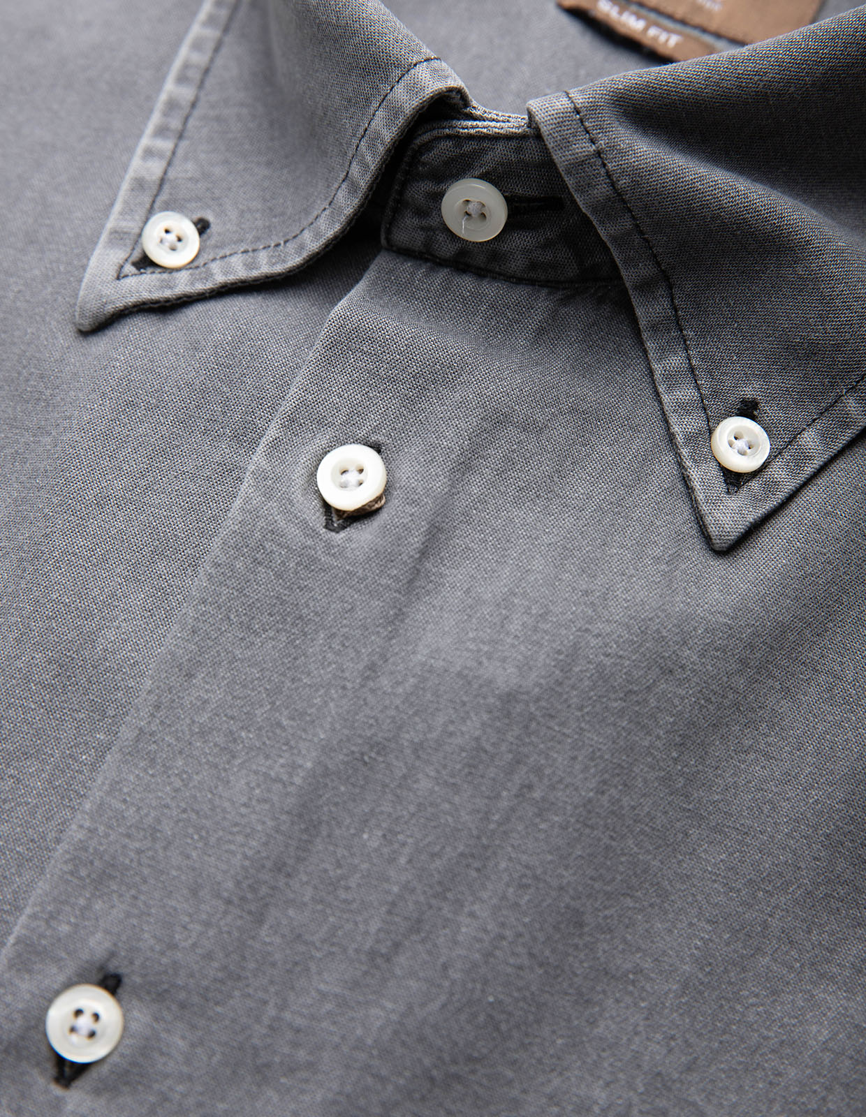 Slim Fit Skjorta Denim Grå