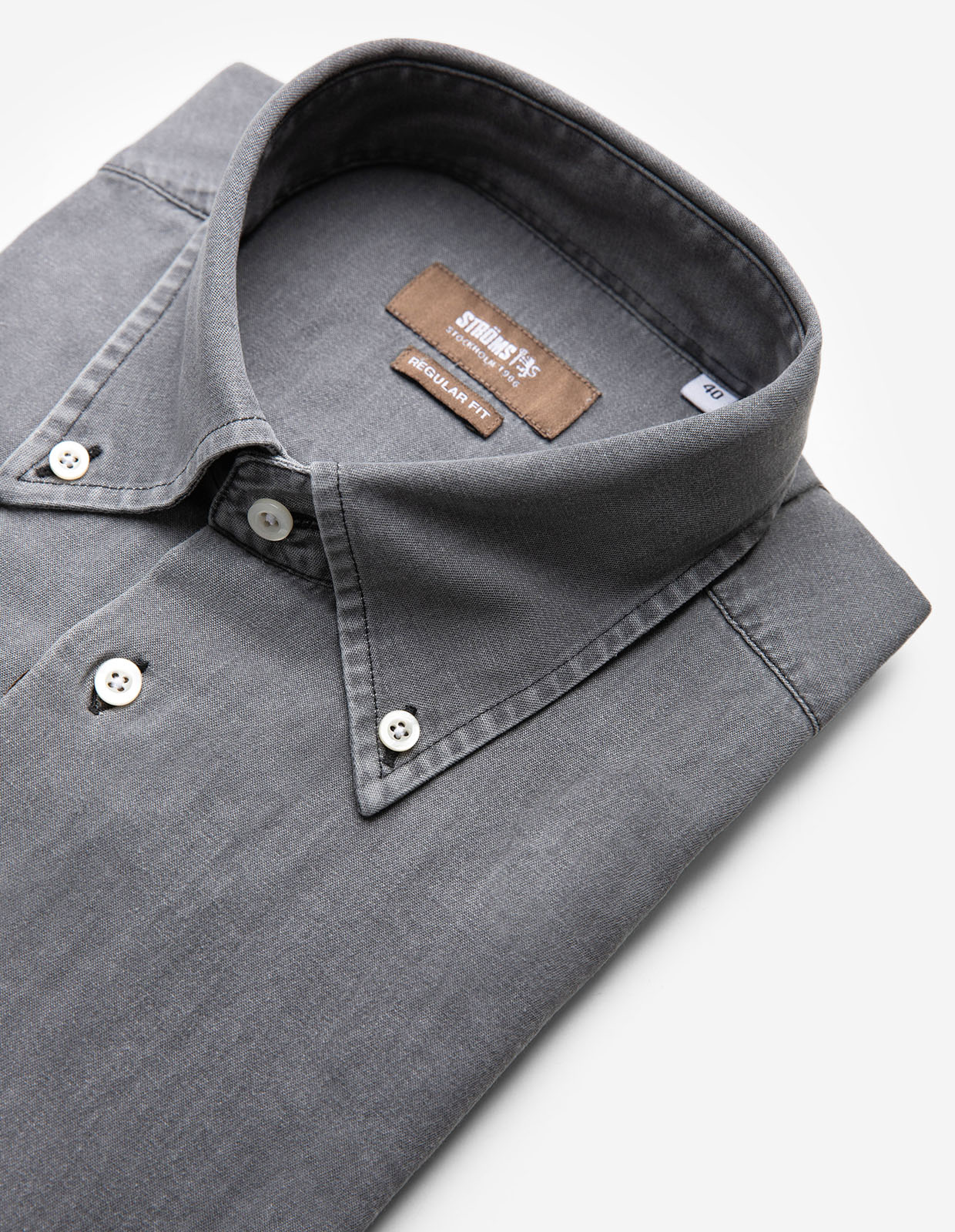 Regular Fit Skjorta Denim Grå