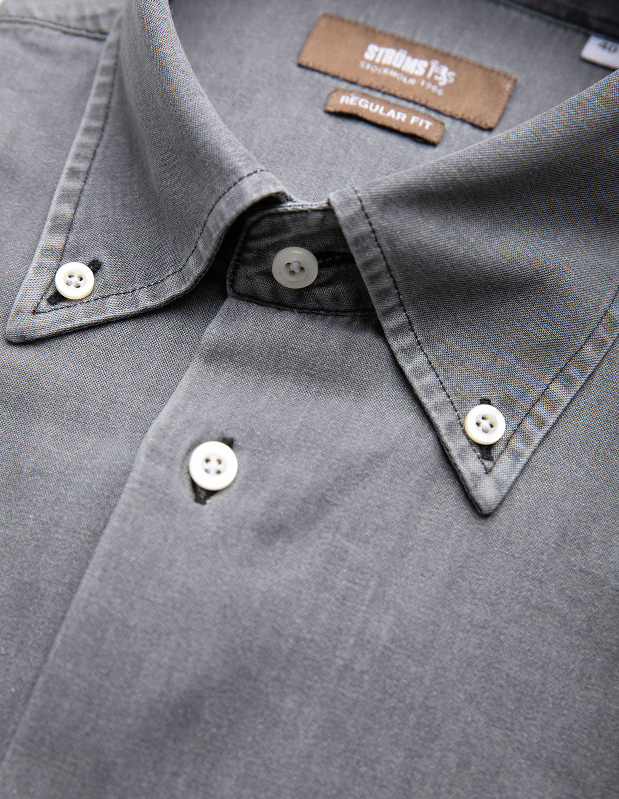 Regular Fit Skjorta Denim Grå