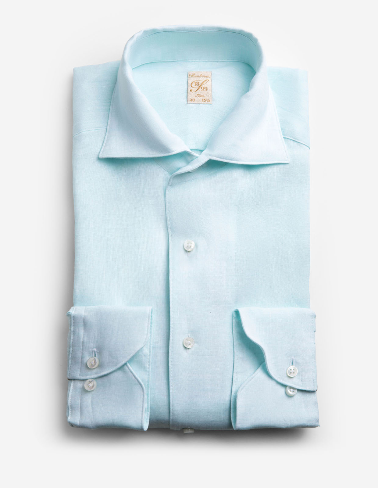 Skjorta 902501 Slim 1899 7021 Linen 835 Aqua Blue