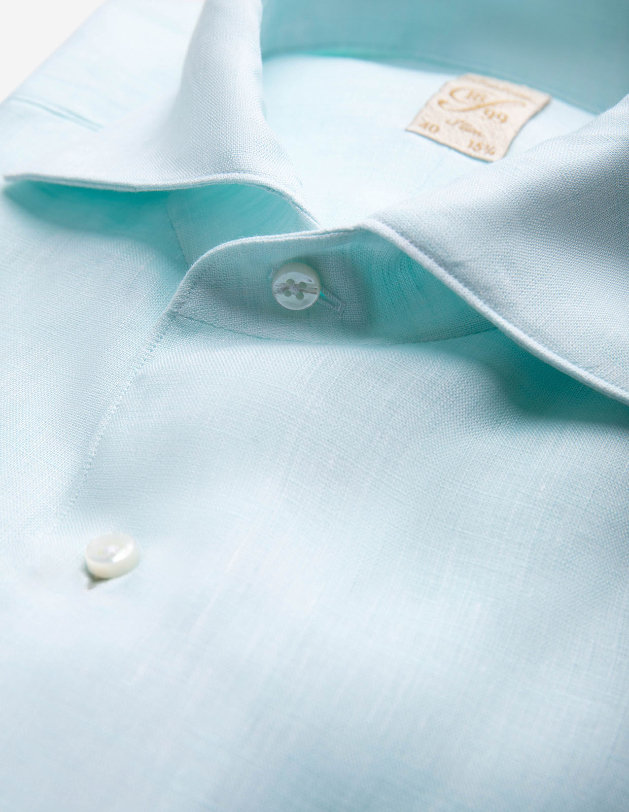 1899 Slim Skjorta Linne Ljus Turkos