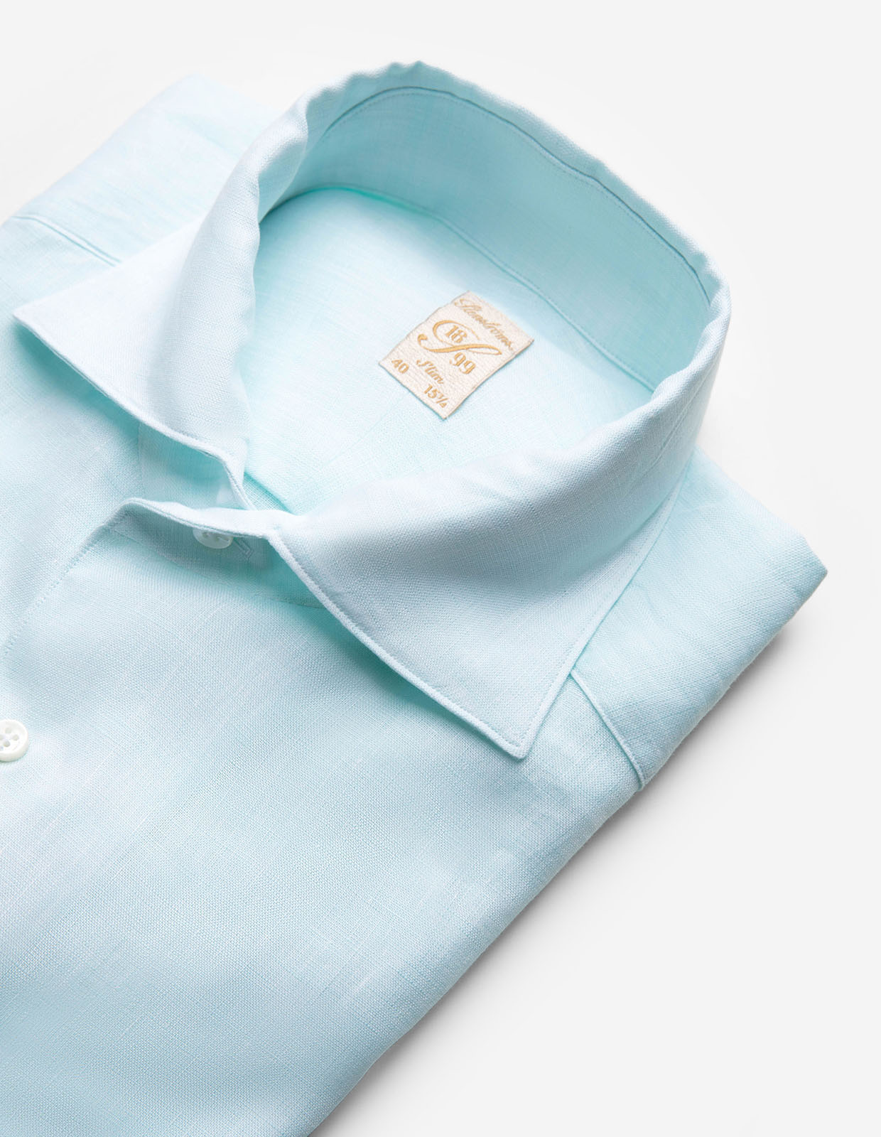 1899 Slim Skjorta Linne Ljus Turkos