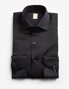 1899 Slim Skjorta Bomull Siden Svart